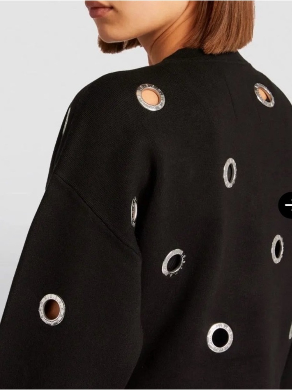 Sandro Coccinelle Eyelet/Grommet Black Sweater. Size 1 (small). - Picture 4 of 8